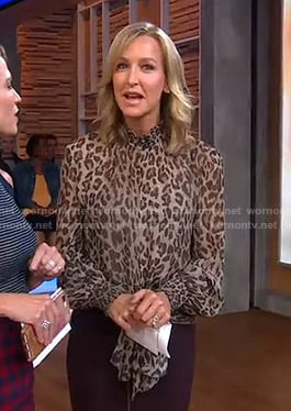 Lara’s leopard tie waist blouse on Good Morning America