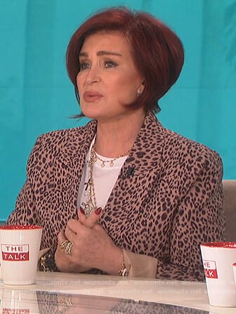 Sharon’s leopard print blazer on The Talk