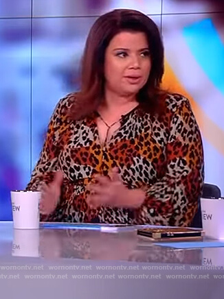 Ana’s brown leopard print maxi dress on The View