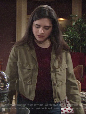 Lola’s cropped army jacket on The Young and the Restless