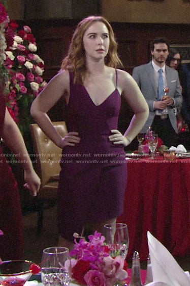 Mariah’s purple Valentines Day dress on The Young and the Restless