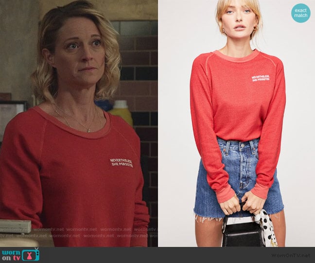 Nevertheless She Persisted Sweatshirt by MATE the label worn by Teri Polo on Good Trouble