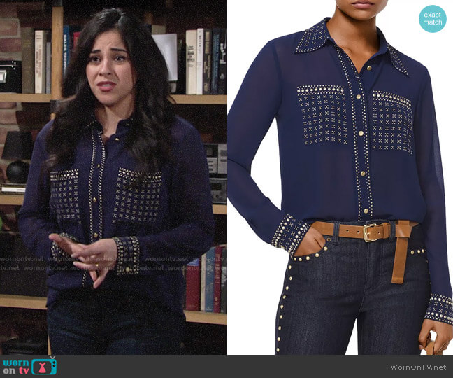MICHAEL Michael Kors Studded Button-Down Shirt worn by Mia Rosales (Noemi Gonzalez) on The Young & the Restless