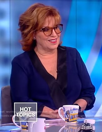 Joy’s blue wrap blouse on The View