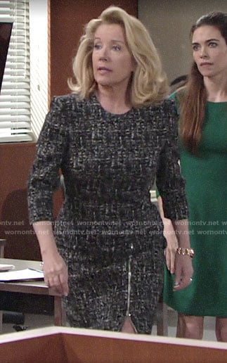 Nikki’s tweed zip hem dress on The Young and the Restless