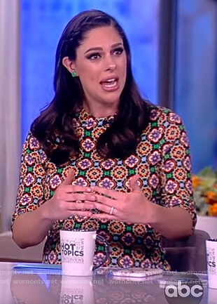Abby’s geometric floral print dress on The View