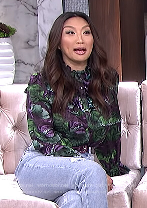Jeannie’s purple floral blouse on The Real