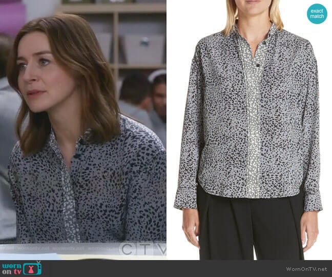 Christie Shirt by Rag & Bone worn by Amelia Shepherd (Caterina Scorsone) on Greys Anatomy