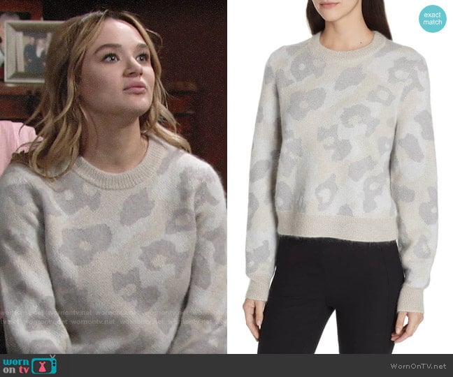 Rag & Bone Leopard Spot Sweater worn by Summer Newman (Hunter King) on The Young and the Restless