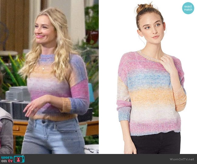 Rails Camille Sweater worn by Gemma (Beth Behrs) on The Neighborhood