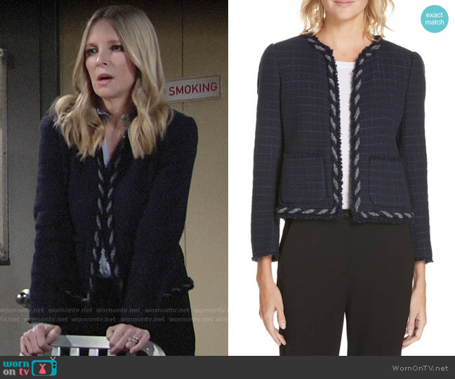 Rebecca Taylor Tweed Jacket worn by Christine Blair Williams (Lauralee Bell) on The Young and the Restless