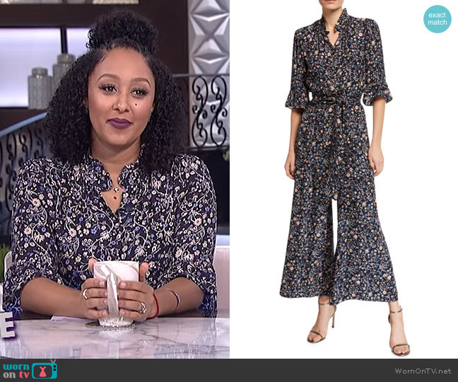 Vivianna Silk Jumpsuit by Rebecca Taylor worn by Tamera Mowry  on The Real
