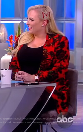 Meghan’s red and black floral blazer on The View