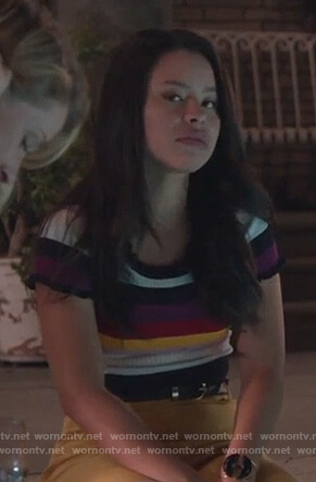 Mariana’s striped ribbed top on Good Trouble
