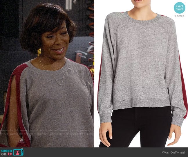 Splendid Color Block Stripe Sweatshirt worn by Tina Butler (Tichina Arnold) on The Neighborhood