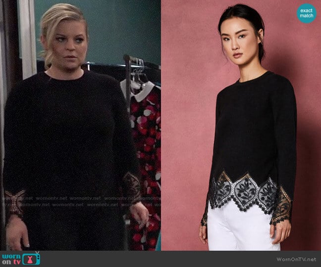 Ted Baker Aylex Sweater worn by Maxie Jones (Kirsten Storms) on General Hospital