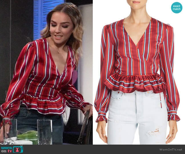 The Fifth Label Striped Wrap Top  worn by Kristina Corinthos (Lexi Ainsworth) on General Hospital