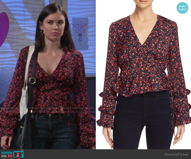 The Fifth Label Archer Floral Print Wrap Top worn by Willow Tait (Katelyn MacMullen) on General Hospital
