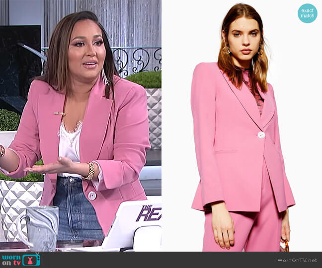 Slim Single Breasted Jacket by Topshop worn by Adrienne Houghton on The Real