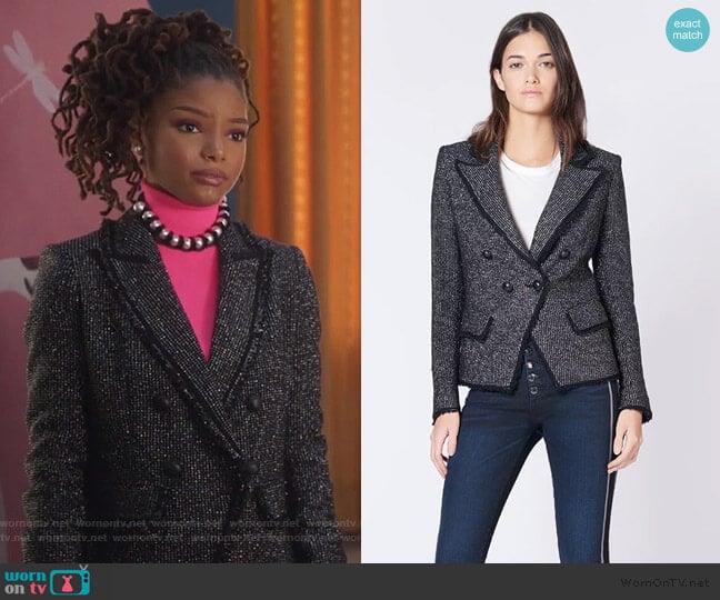 Frisco Jacket by Veronica Beard worn by Skylar Forster (Halle Bailey) on Grown-ish