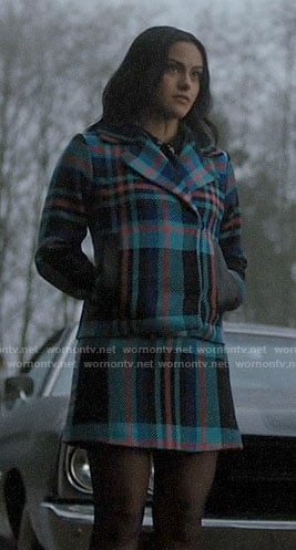 Veronica's blue plaid jacket and skirt set on Riverdale