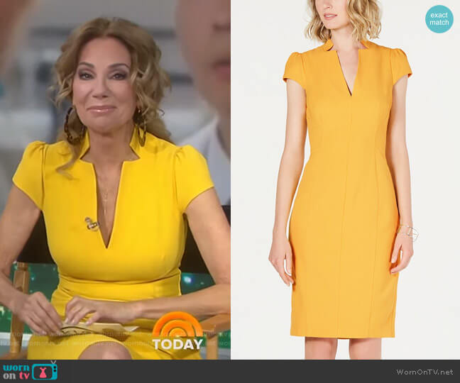 WornOnTV: Kathie’s yellow v-neck cap sleeve dress on Today | Kathie Lee ...