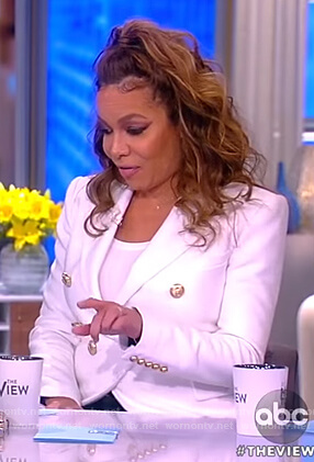 Sunny’s white double breasted blazer on The View