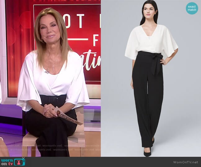 WornOnTV: Kathie’s white and black wrap jumpsuit on Today | Kathie Lee ...