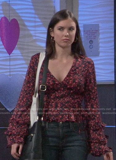 Willow’s floral ruffled top on General Hospital