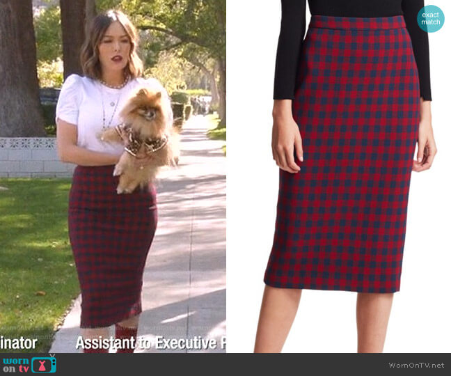 Thea Pencil Skirt by A.L.C. worn by Camille (Lindsay Price) on Splitting Up Together