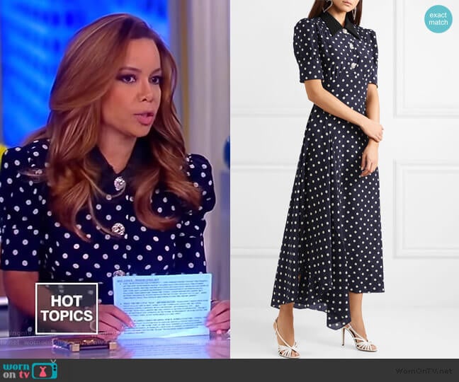 Polka dot silk dress by Alessandra Rich worn by Sunny Hostin on The View