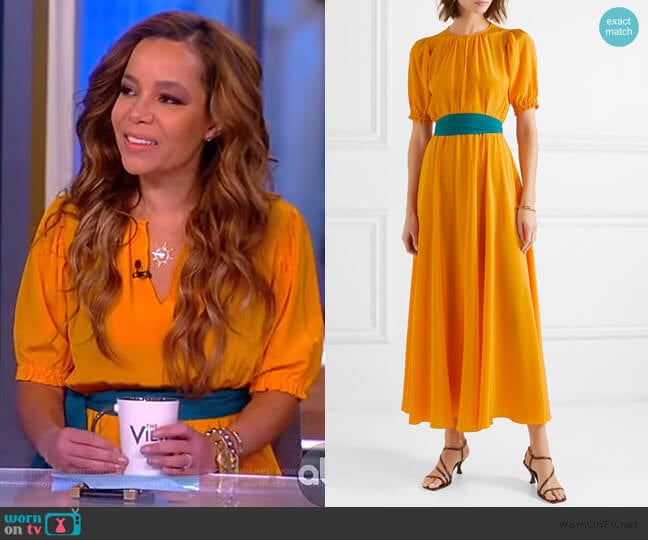 WornOnTV: Sunny’s yellow contrast waist dress on The View | Sunny ...