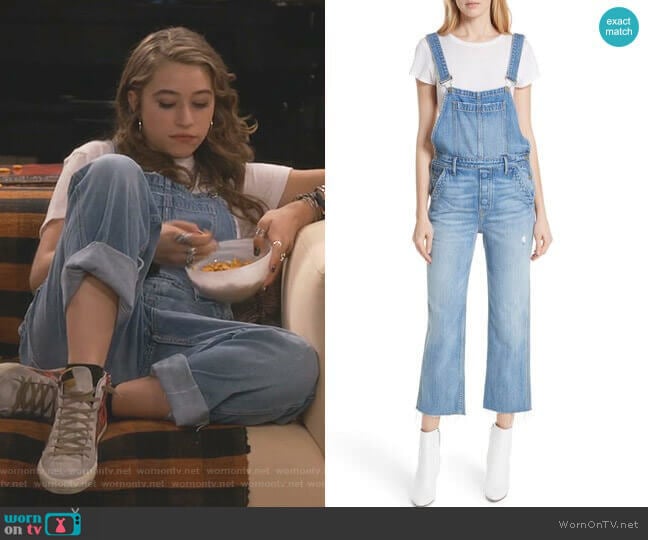 Shannon’s denim overalls on Fam