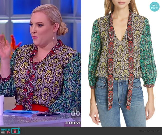 Sheila Tie Neck Top by Alice + Olivia worn by Meghan McCain  on The View