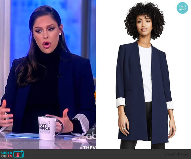 Simpson Roll Cuff Collarless Blazer by Alice + Olivia worn by Abby Huntsman on The View