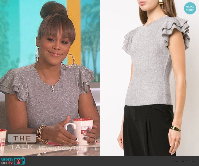 WornOnTV: Eve’s metallic flutter sleeve top on The Talk | Eve | Clothes ...