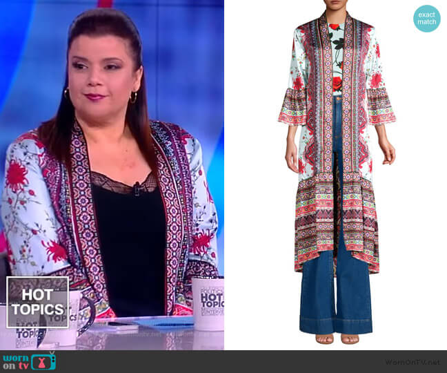 Dottie Reversible Long Kimono by Alice + Olivia worn by Ana Navarro on The View