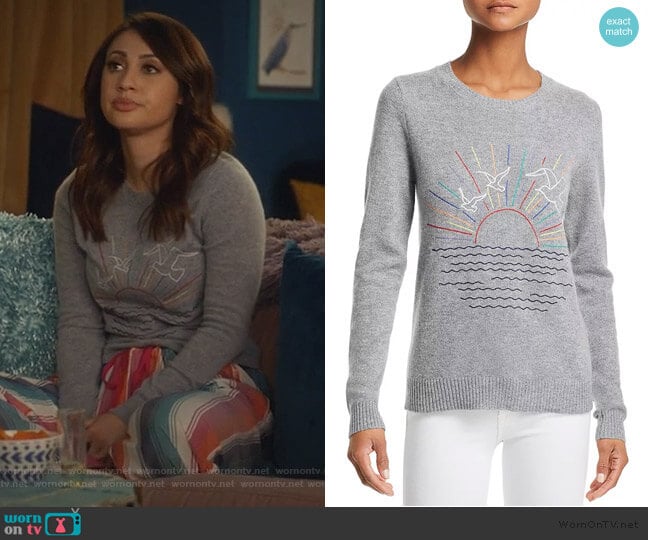 WornOnTV: Ana's gray Sunset print sweatshirt on Grown-ish ...