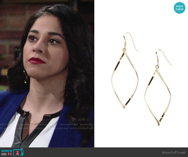 Argento Vivo Marquise Earrings worn by Mia Rosales (Noemi Gonzalez) on The Young and the Restless