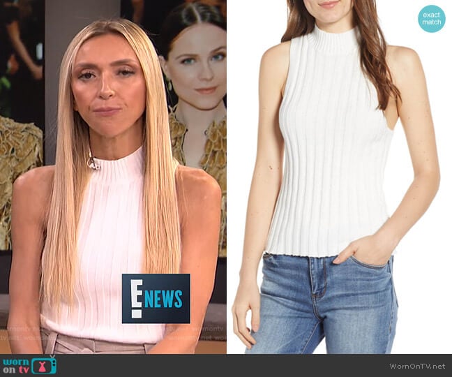 Shadow Rib Mock Neck Tank by BP worn by Giuliana Rancic on E! News