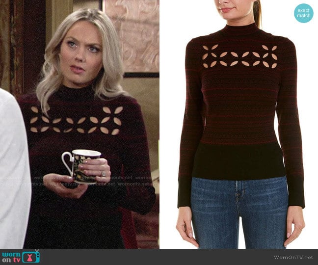 Bailey 44 Slalom Sweater worn by Abby Newman (Melissa Ordway) on The Young and the Restless