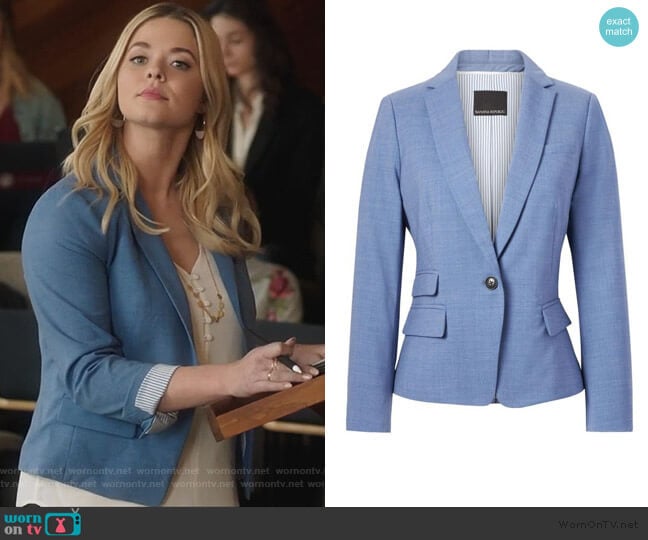 WornOnTV: Ali’s blue blazer and white cami on PLL the Perfectionists ...