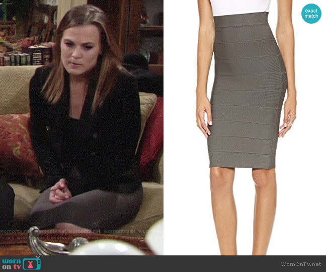 Bcbgmaxazria Leger Skirt in Dark Fatigue worn by Phyllis Newman (Gina Tognoni) on The Young and the Restless