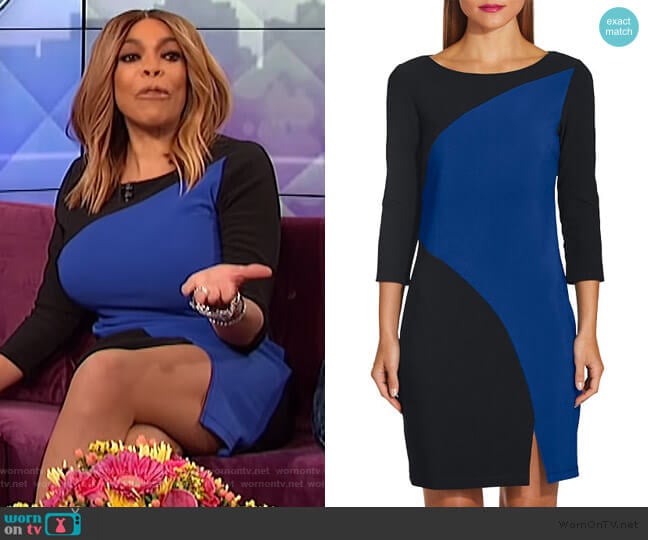 Beyond Travel Colorblock Curve Dress by Beyond Proper worn by Wendy Williams on The Wendy Williams Show