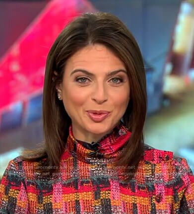 Bianna’s printed tie neck blouse on CBS This Morning