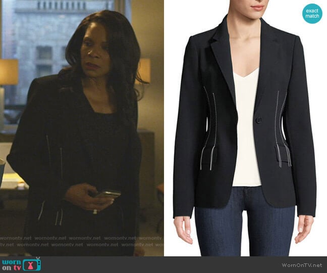 Compact Crepe Blazer Jacket by Jason Wu  worn by Liz Reddick-Lawrence (Audra McDonald) on The Good Fight