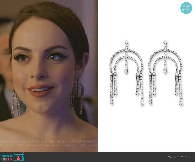 Kamil Dangle Earrings by Dannijo worn by Fallon Carrington (Elizabeth Gillies) on Dynasty