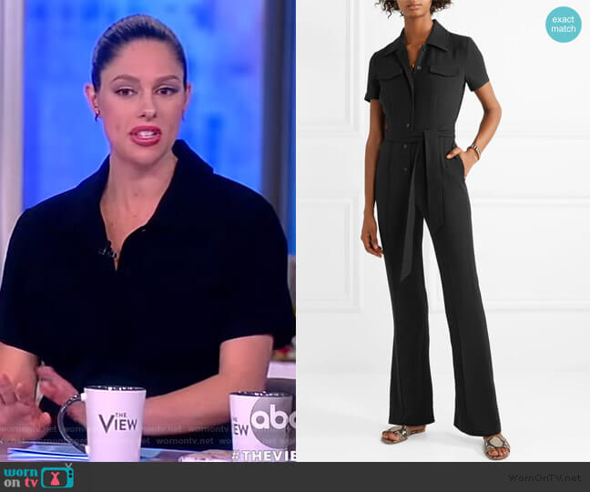 Daisy crepe jumpsuit by Diane Von Furstenberg worn by Abby Huntsman on The View