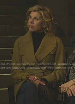 Diane's beige wool trench coat on The Good Fight