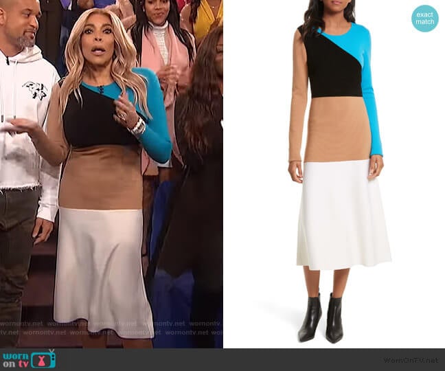 Crewneck Flare Knit Dress by Diane Von Furstenberg worn by Wendy Williams on The Wendy Williams Show